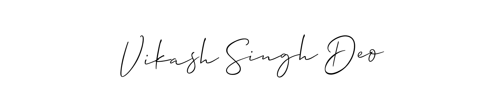 Create a beautiful signature design for name Vikash Singh Deo. With this signature (Allison_Script) fonts, you can make a handwritten signature for free. Vikash Singh Deo signature style 2 images and pictures png