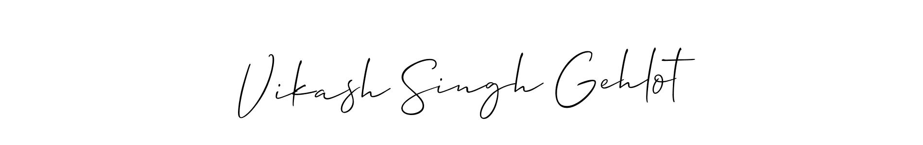 Allison_Script is a professional signature style that is perfect for those who want to add a touch of class to their signature. It is also a great choice for those who want to make their signature more unique. Get Vikash Singh Gehlot name to fancy signature for free. Vikash Singh Gehlot signature style 2 images and pictures png