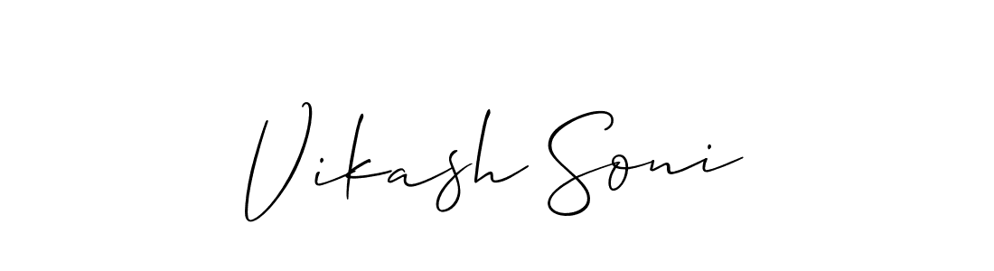 Make a beautiful signature design for name Vikash Soni. With this signature (Allison_Script) style, you can create a handwritten signature for free. Vikash Soni signature style 2 images and pictures png