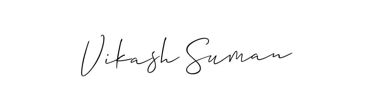 Vikash Suman stylish signature style. Best Handwritten Sign (Allison_Script) for my name. Handwritten Signature Collection Ideas for my name Vikash Suman. Vikash Suman signature style 2 images and pictures png