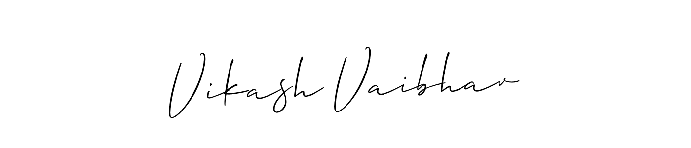 This is the best signature style for the Vikash Vaibhav name. Also you like these signature font (Allison_Script). Mix name signature. Vikash Vaibhav signature style 2 images and pictures png