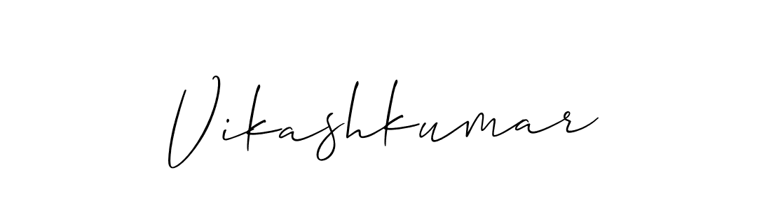 How to make Vikashkumar name signature. Use Allison_Script style for creating short signs online. This is the latest handwritten sign. Vikashkumar signature style 2 images and pictures png