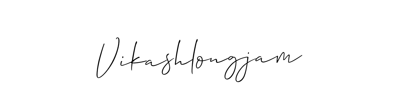 You should practise on your own different ways (Allison_Script) to write your name (Vikashlongjam) in signature. don't let someone else do it for you. Vikashlongjam signature style 2 images and pictures png