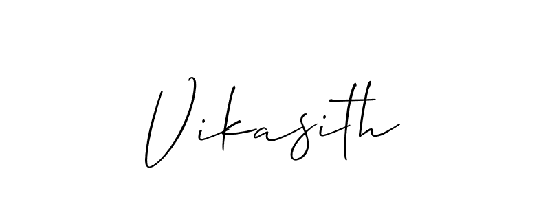 How to Draw Vikasith signature style? Allison_Script is a latest design signature styles for name Vikasith. Vikasith signature style 2 images and pictures png
