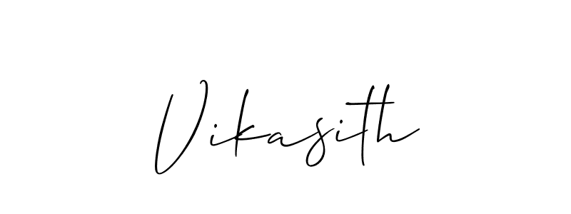 Design your own signature with our free online signature maker. With this signature software, you can create a handwritten (Allison_Script) signature for name Vikasith. Vikasith signature style 2 images and pictures png