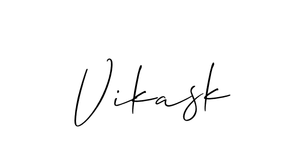 Use a signature maker to create a handwritten signature online. With this signature software, you can design (Allison_Script) your own signature for name Vikask. Vikask signature style 2 images and pictures png