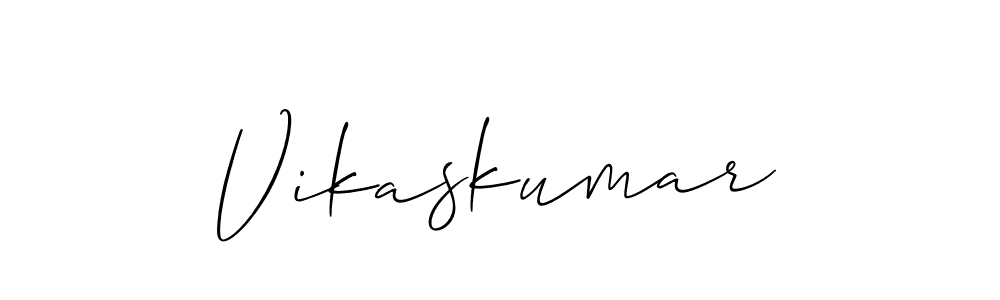 Make a beautiful signature design for name Vikaskumar. With this signature (Allison_Script) style, you can create a handwritten signature for free. Vikaskumar signature style 2 images and pictures png