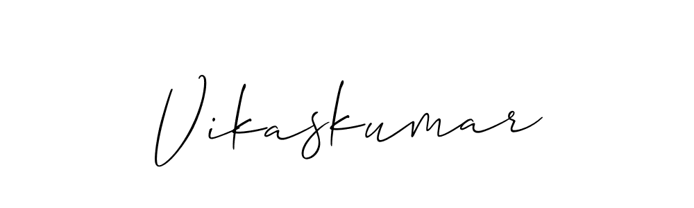 Make a beautiful signature design for name Vikaskumar. With this signature (Allison_Script) style, you can create a handwritten signature for free. Vikaskumar signature style 2 images and pictures png