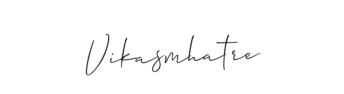 Create a beautiful signature design for name Vikasmhatre. With this signature (Allison_Script) fonts, you can make a handwritten signature for free. Vikasmhatre signature style 2 images and pictures png