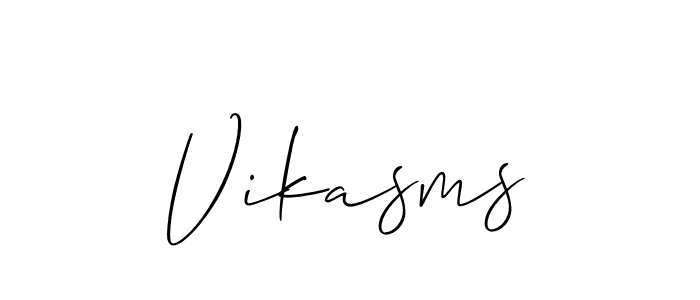 It looks lik you need a new signature style for name Vikasms. Design unique handwritten (Allison_Script) signature with our free signature maker in just a few clicks. Vikasms signature style 2 images and pictures png