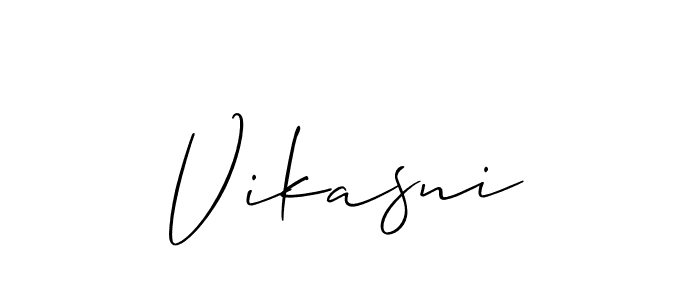 It looks lik you need a new signature style for name Vikasni. Design unique handwritten (Allison_Script) signature with our free signature maker in just a few clicks. Vikasni signature style 2 images and pictures png