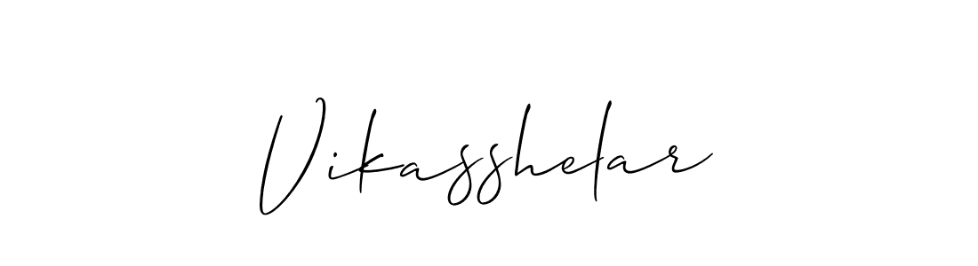 Make a beautiful signature design for name Vikasshelar. With this signature (Allison_Script) style, you can create a handwritten signature for free. Vikasshelar signature style 2 images and pictures png