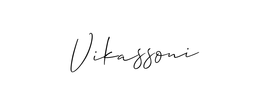 How to Draw Vikassoni signature style? Allison_Script is a latest design signature styles for name Vikassoni. Vikassoni signature style 2 images and pictures png