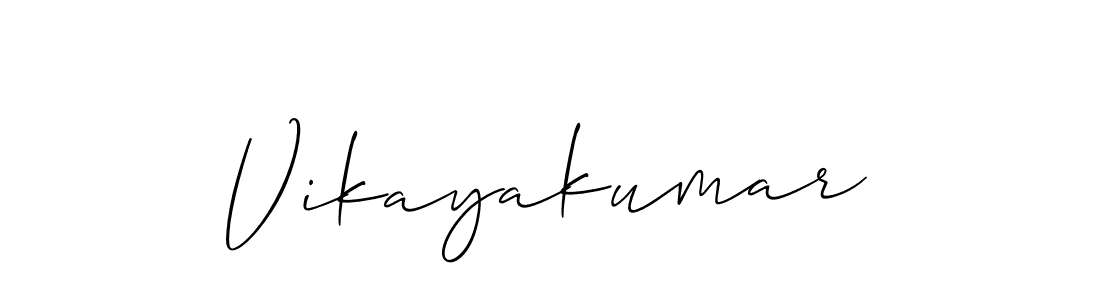 Make a beautiful signature design for name Vikayakumar. With this signature (Allison_Script) style, you can create a handwritten signature for free. Vikayakumar signature style 2 images and pictures png