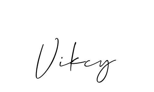 Vikcy stylish signature style. Best Handwritten Sign (Allison_Script) for my name. Handwritten Signature Collection Ideas for my name Vikcy. Vikcy signature style 2 images and pictures png