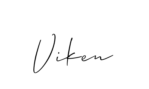 Design your own signature with our free online signature maker. With this signature software, you can create a handwritten (Allison_Script) signature for name Viken. Viken signature style 2 images and pictures png