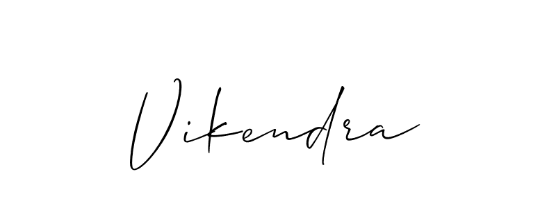 How to make Vikendra name signature. Use Allison_Script style for creating short signs online. This is the latest handwritten sign. Vikendra signature style 2 images and pictures png