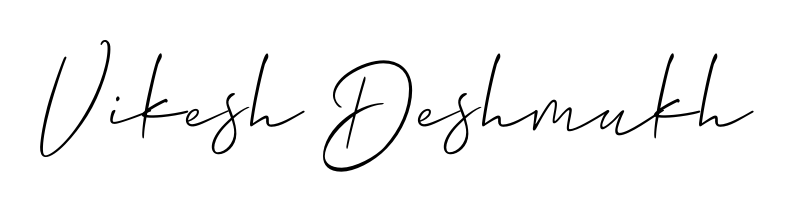 Designed for modern professionals: Vikesh Deshmukh name signature crafted with Allison_Script script. Ready for digital PDF workflows. Vikesh Deshmukh signature style 2 images and pictures png