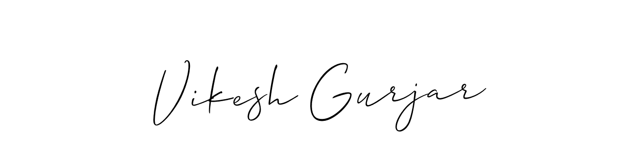 Also we have Vikesh Gurjar name is the best signature style. Create professional handwritten signature collection using Allison_Script autograph style. Vikesh Gurjar signature style 2 images and pictures png