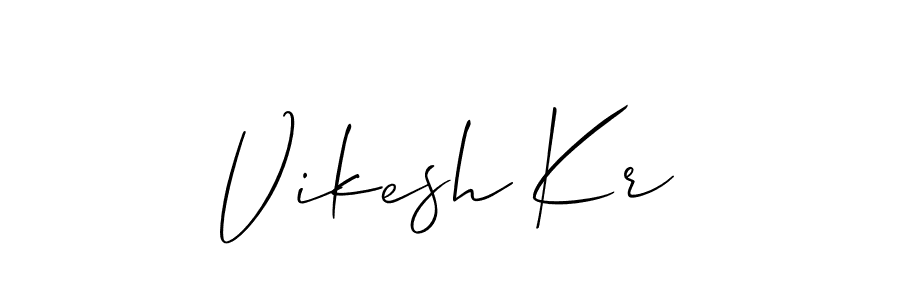 How to make Vikesh Kr name signature. Use Allison_Script style for creating short signs online. This is the latest handwritten sign. Vikesh Kr signature style 2 images and pictures png