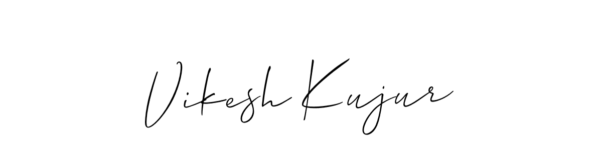 Make a beautiful signature design for name Vikesh Kujur. With this signature (Allison_Script) style, you can create a handwritten signature for free. Vikesh Kujur signature style 2 images and pictures png