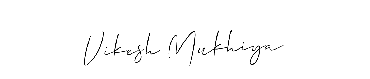 How to make Vikesh Mukhiya signature? Allison_Script is a professional autograph style. Create handwritten signature for Vikesh Mukhiya name. Vikesh Mukhiya signature style 2 images and pictures png