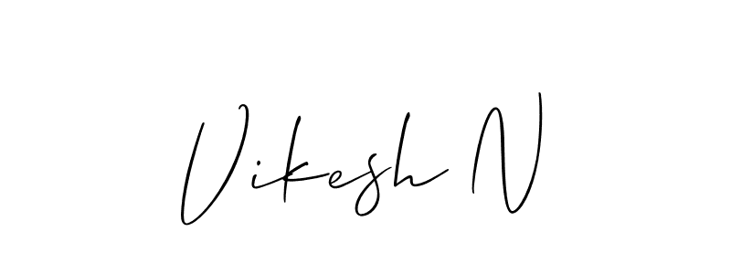 Make a beautiful signature design for name Vikesh N. Use this online signature maker to create a handwritten signature for free. Vikesh N signature style 2 images and pictures png