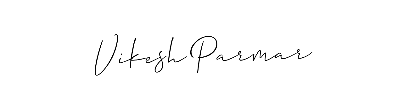 Use a signature maker to create a handwritten signature online. With this signature software, you can design (Allison_Script) your own signature for name Vikesh Parmar. Vikesh Parmar signature style 2 images and pictures png