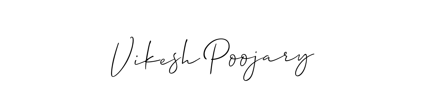 Use a signature maker to create a handwritten signature online. With this signature software, you can design (Allison_Script) your own signature for name Vikesh Poojary. Vikesh Poojary signature style 2 images and pictures png