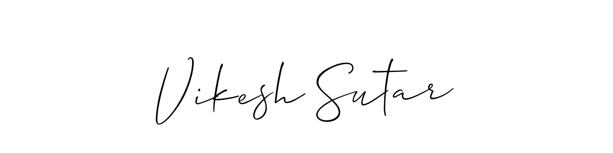 How to make Vikesh Sutar signature? Allison_Script is a professional autograph style. Create handwritten signature for Vikesh Sutar name. Vikesh Sutar signature style 2 images and pictures png