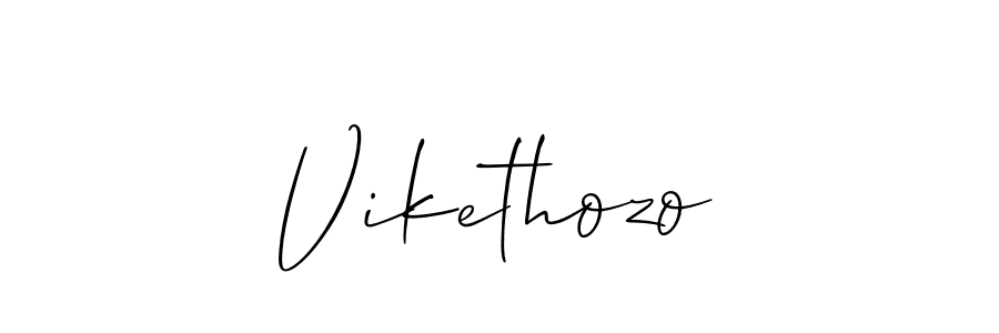 Create a beautiful signature design for name Vikethozo. With this signature (Allison_Script) fonts, you can make a handwritten signature for free. Vikethozo signature style 2 images and pictures png