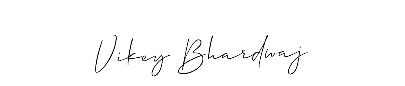 if you are searching for the best signature style for your name Vikey Bhardwaj. so please give up your signature search. here we have designed multiple signature styles  using Allison_Script. Vikey Bhardwaj signature style 2 images and pictures png