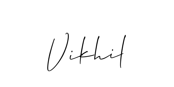 Make a beautiful signature design for name Vikhil. Use this online signature maker to create a handwritten signature for free. Vikhil signature style 2 images and pictures png