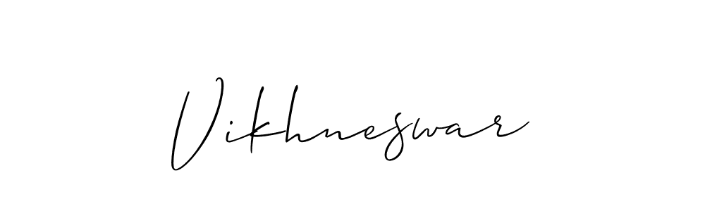 if you are searching for the best signature style for your name Vikhneswar. so please give up your signature search. here we have designed multiple signature styles  using Allison_Script. Vikhneswar signature style 2 images and pictures png