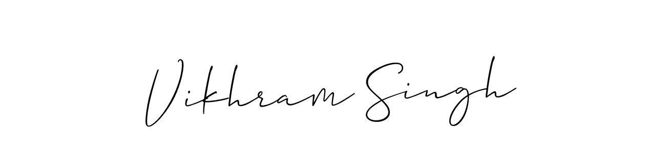 How to Draw Vikhram Singh signature style? Allison_Script is a latest design signature styles for name Vikhram Singh. Vikhram Singh signature style 2 images and pictures png