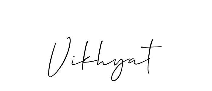 The best way (Allison_Script) to make a short signature is to pick only two or three words in your name. The name Vikhyat include a total of six letters. For converting this name. Vikhyat signature style 2 images and pictures png