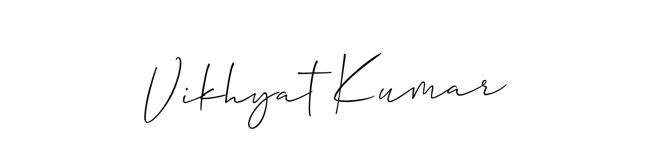 You should practise on your own different ways (Allison_Script) to write your name (Vikhyat Kumar) in signature. don't let someone else do it for you. Vikhyat Kumar signature style 2 images and pictures png