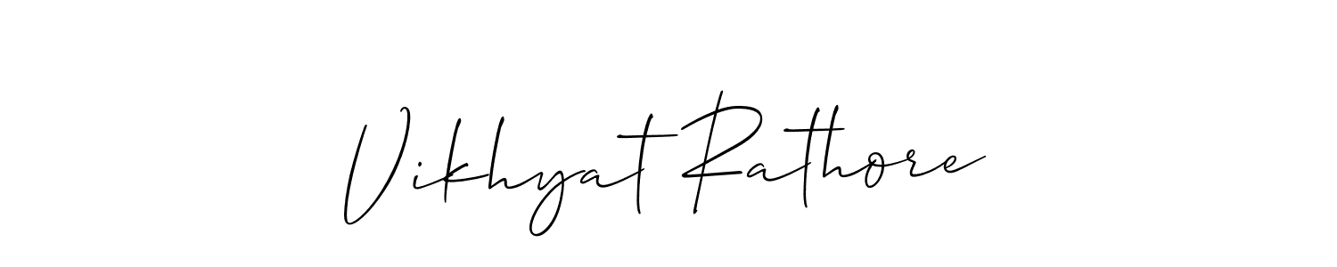 Vikhyat Rathore stylish signature style. Best Handwritten Sign (Allison_Script) for my name. Handwritten Signature Collection Ideas for my name Vikhyat Rathore. Vikhyat Rathore signature style 2 images and pictures png