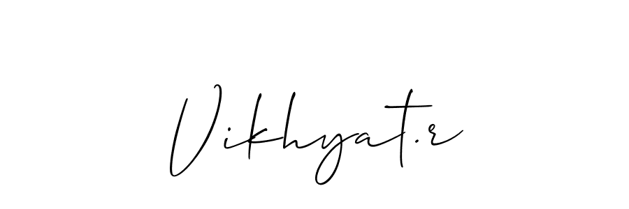 Vikhyat.r stylish signature style. Best Handwritten Sign (Allison_Script) for my name. Handwritten Signature Collection Ideas for my name Vikhyat.r. Vikhyat.r signature style 2 images and pictures png