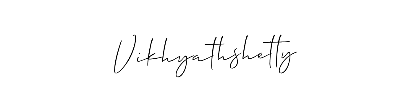 Use a signature maker to create a handwritten signature online. With this signature software, you can design (Allison_Script) your own signature for name Vikhyathshetty. Vikhyathshetty signature style 2 images and pictures png