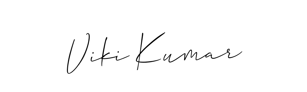 Allison_Script is a professional signature style that is perfect for those who want to add a touch of class to their signature. It is also a great choice for those who want to make their signature more unique. Get Viki Kumar name to fancy signature for free. Viki Kumar signature style 2 images and pictures png
