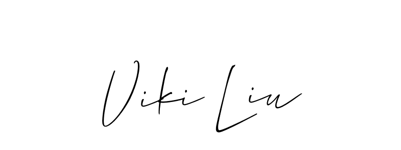 How to Draw Viki Liu signature style? Allison_Script is a latest design signature styles for name Viki Liu. Viki Liu signature style 2 images and pictures png
