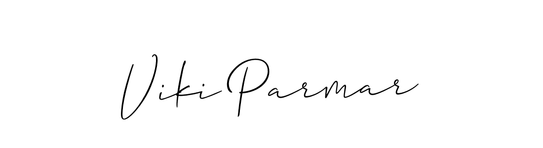 Make a beautiful signature design for name Viki Parmar. With this signature (Allison_Script) style, you can create a handwritten signature for free. Viki Parmar signature style 2 images and pictures png