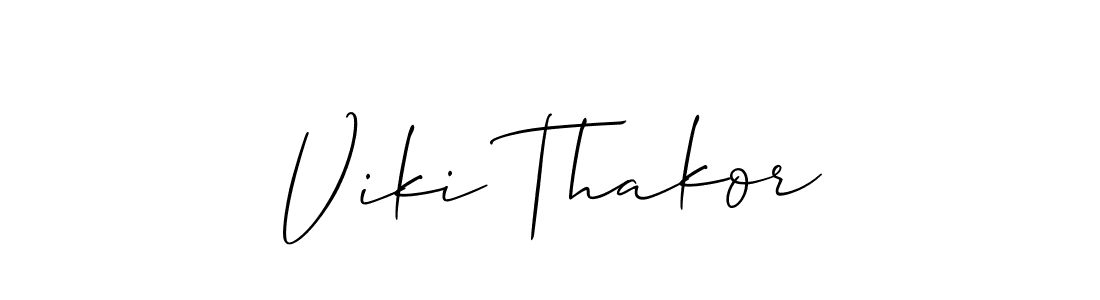 Also we have Viki Thakor name is the best signature style. Create professional handwritten signature collection using Allison_Script autograph style. Viki Thakor signature style 2 images and pictures png