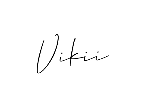 The best way (Allison_Script) to make a short signature is to pick only two or three words in your name. The name Vikii include a total of six letters. For converting this name. Vikii signature style 2 images and pictures png