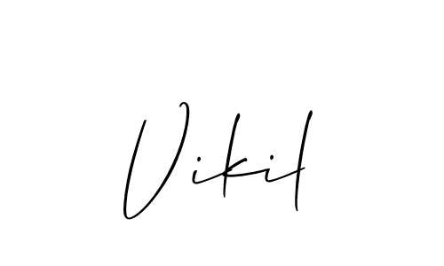 The best way (Allison_Script) to make a short signature is to pick only two or three words in your name. The name Vikil include a total of six letters. For converting this name. Vikil signature style 2 images and pictures png