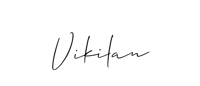 Use a signature maker to create a handwritten signature online. With this signature software, you can design (Allison_Script) your own signature for name Vikilan. Vikilan signature style 2 images and pictures png