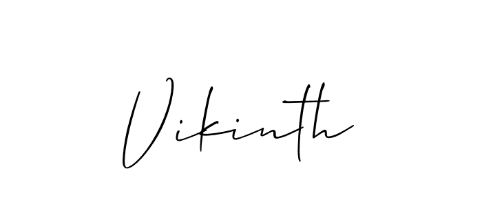 You can use this online signature creator to create a handwritten signature for the name Vikinth. This is the best online autograph maker. Vikinth signature style 2 images and pictures png