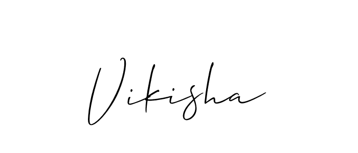 You should practise on your own different ways (Allison_Script) to write your name (Vikisha) in signature. don't let someone else do it for you. Vikisha signature style 2 images and pictures png