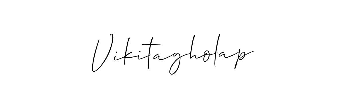 Make a beautiful signature design for name Vikitagholap. With this signature (Allison_Script) style, you can create a handwritten signature for free. Vikitagholap signature style 2 images and pictures png
